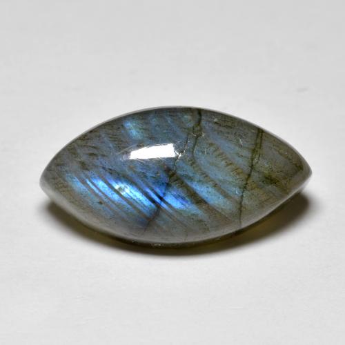Multicolor Labradorite Gem - 12.7ct Marquise Cabochon (ID: 593904)