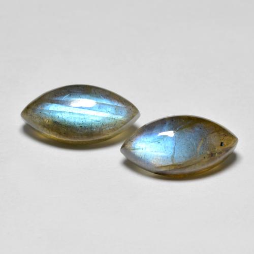 Mehrfarbig Labradorit Edelstein - 2.4ct Marquise Cabochon (ID: 594202)