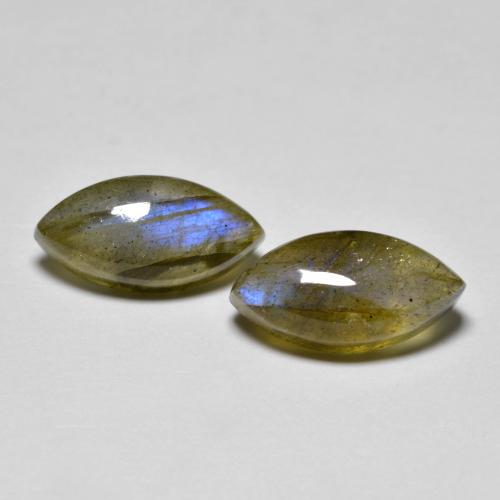 Multicolor Labradorita Gema - 2.4ct Cabujón Cortada Marquesa (ID: 594204)