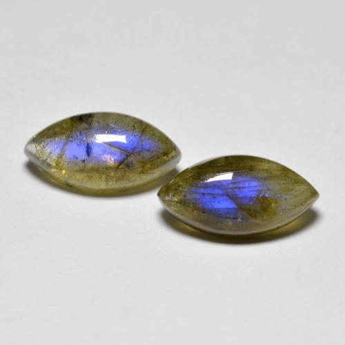 Multicolore Labradorite Gem - 2.3ct Cabochon taglio marquise (ID: 594205)