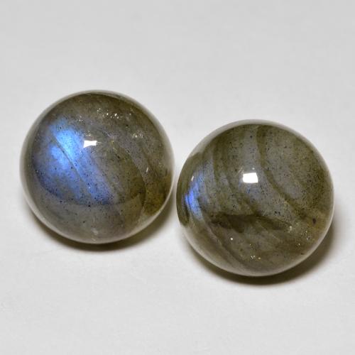 Multicolor Labradorite Gem - 4.4ct Round Cabochon (ID: 594859)