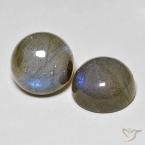 9.04 ctw Multicolor Labradorite Stones, Natural Labradorite in Round Cabochon Shape for Sale