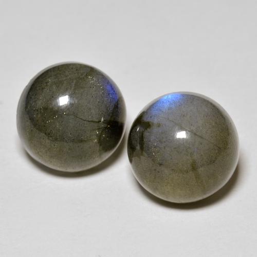 Multicolor Labradorite Gem - 4.4ct Round Cabochon (ID: 594865)