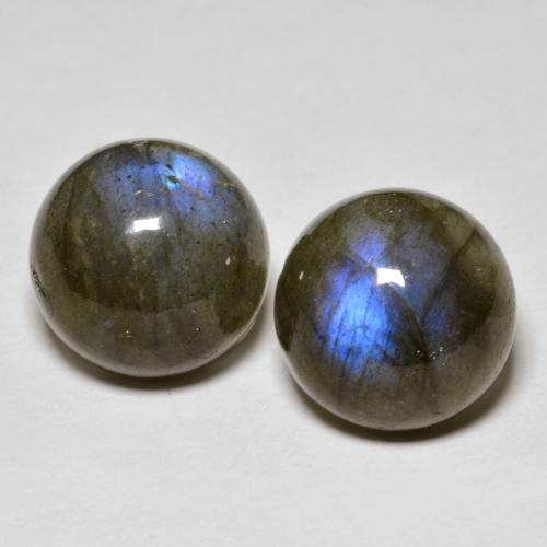 Multicolor Labradorite Gem - 4.3ct Round Cabochon (ID: 594868)