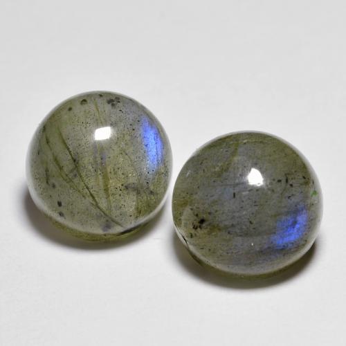 Multicolor Labradorite Gem - 3.4ct Round Cabochon (ID: 596445)