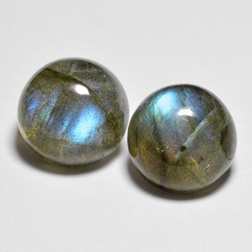 Multicolor Labradorite Gem - 3.1ct Round Cabochon (ID: 596446)