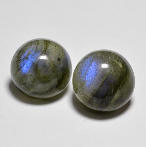 Multicolor Labradorite Gem - 3.1ct Round Cabochon (ID: 596447)