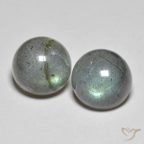 7.36 ctw Multicolor Labradorite Stones, Natural Labradorite in Round Cabochon Shape for Sale
