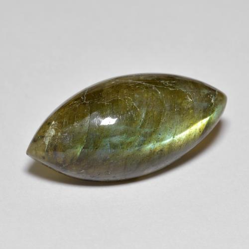 Multicolor Labradorita Gema - 11.2ct Cabujón Cortada Marquesa (ID: 596655)