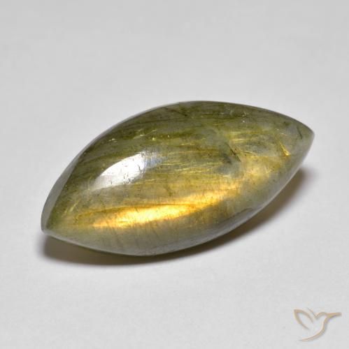 10.67 ct Multicolor Labradorite Stone, Natural Labradorite in Marquise Cabochon Shape for Sale