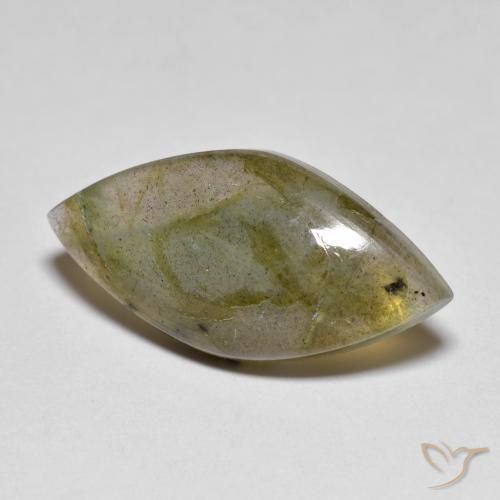 8.22 ct Multicolor Labradorite Stone, Natural Labradorite in Marquise Cabochon Shape for Sale