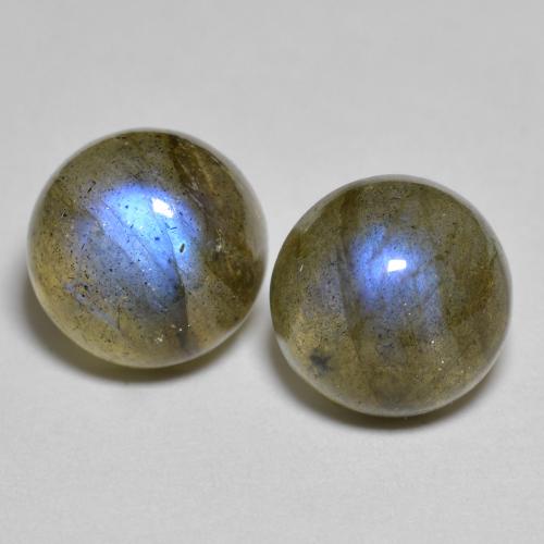 Multicolor Labradorite Gem - 2.4ct Round Cabochon (ID: 596878)