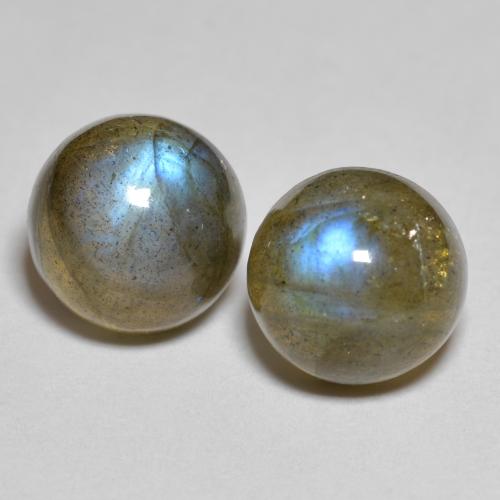 Multicolor Labradorita Gema - 2.6ct Cabujón Redondo (ID: 596879)