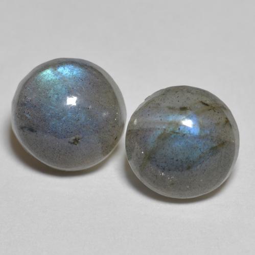 Multicolor Labradorita Gema - 2.2ct Cabujón Redondo (ID: 596881)