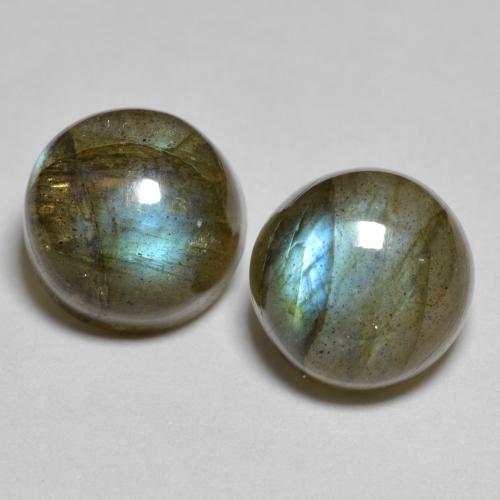 Multicolor Labradorite Gem - 2.9ct Round Cabochon (ID: 596884)