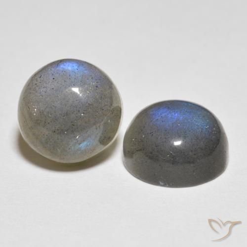 5.07 ctw Multicolor Labradorite Stones, Natural Labradorite in Round Cabochon Shape for Sale