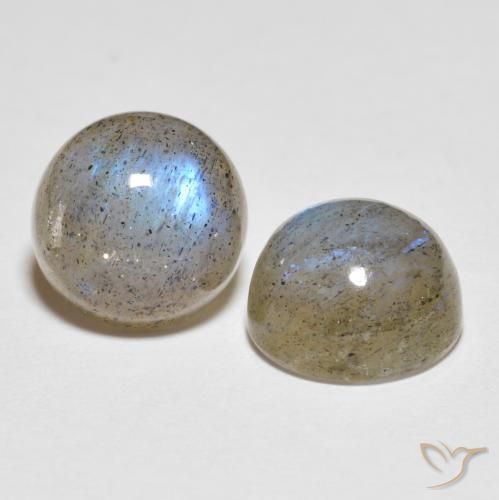 4.75 ctw Multicolor Labradorite Stones, Natural Labradorite in Round Cabochon Shape for Sale