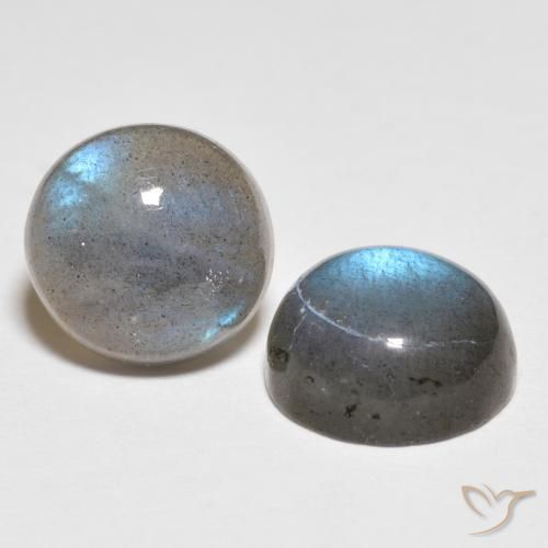 4.37 ctw Multicolor Labradorite Stones, Natural Labradorite in Round Cabochon Shape for Sale