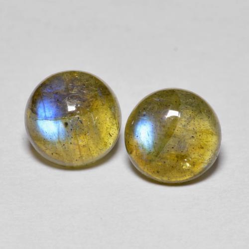 Multicolor Labradorite Gem - 0.8ct Round Cabochon (ID: 598438)