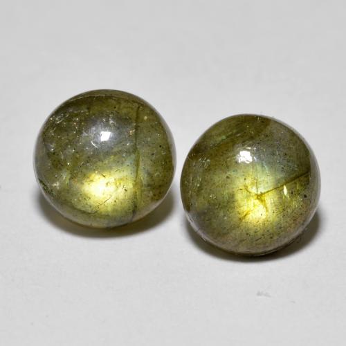 Multicolor Labradorite Gem - 1.7ct Round Cabochon (ID: 598599)