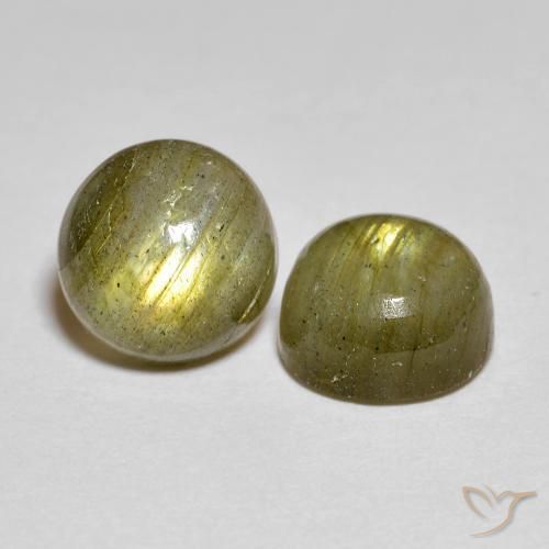 3.32 ctw Multicolor Labradorite Stones, Natural Labradorite in Round Cabochon Shape for Sale