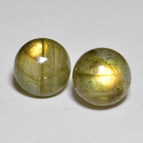 Multicolor Labradorite Gem - 1.7ct Round Cabochon (ID: 598608)