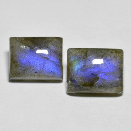 Multicolor Labradorite Gem - 5.4ct Baguette Cabochon (ID: 604822)