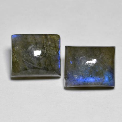 Mehrfarbig Labradorit Edelstein - 6.6ct Baguette Cabochon (ID: 604826)