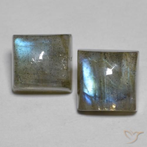 5.11ctw Natural Multicolor Labradorite, Square, Translucent