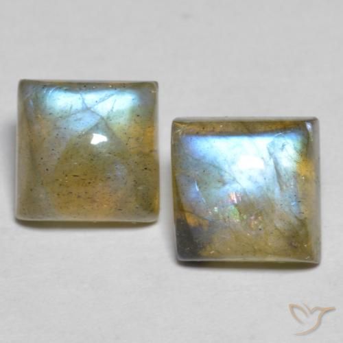 4.48ctw Natural Multicolor Labradorite, Square, Translucent