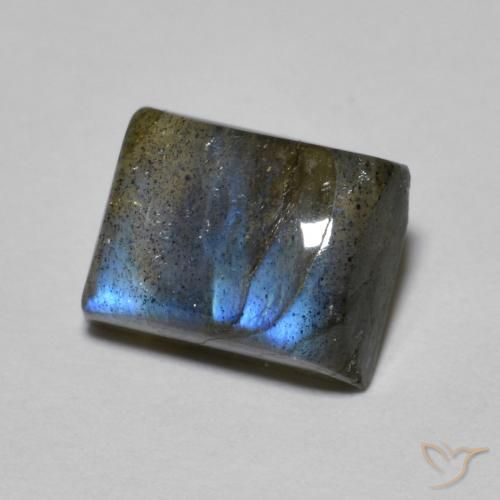 2.11 ct Multicolor Labradorite Stone, Natural Labradorite in Baguette Cabochon Shape for Sale