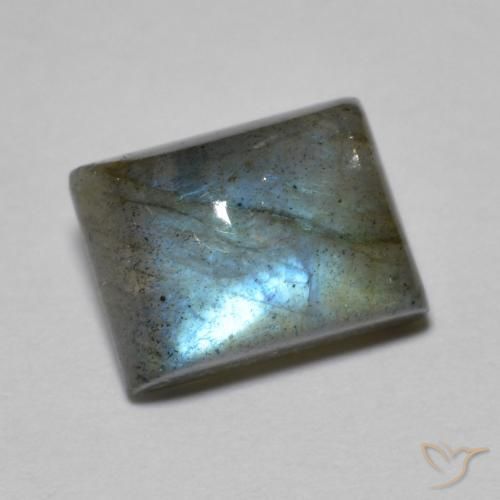 2.46 ct Multicolor Labradorite Stone, Natural Labradorite in Baguette Cabochon Shape for Sale