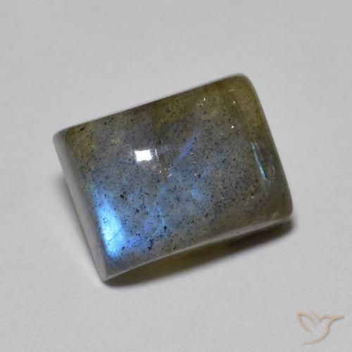 3.18 ct Multicolor Labradorite Stone, Natural Labradorite in Baguette Cabochon Shape for Sale