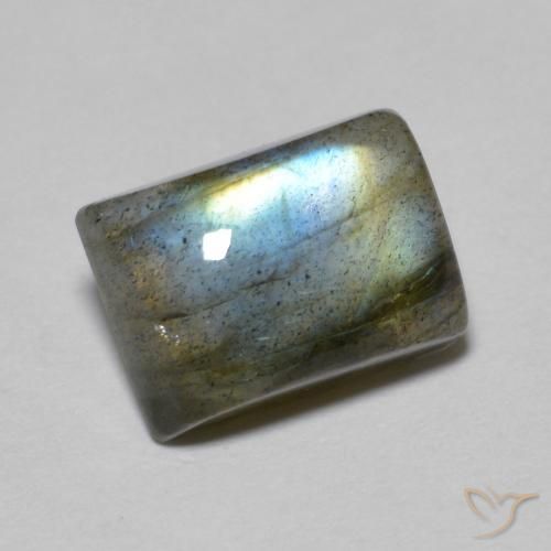2.20 ct Multicolor Labradorite Stone, Natural Labradorite in Baguette Cabochon Shape for Sale