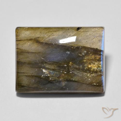 10.84 ct Multicolor Labradorite Stone, Natural Labradorite in Baguette Cabochon Shape for Sale