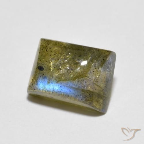 2.29 ct Multicolor Labradorite Stone, Natural Labradorite in Baguette Cabochon Shape for Sale