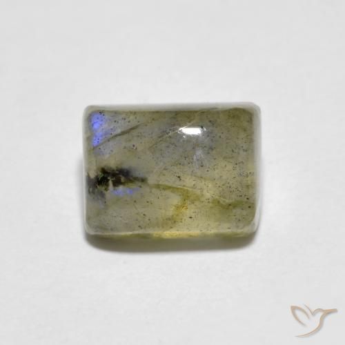 1.93 ct Multicolor Labradorite Stone, Natural Labradorite in Baguette Cabochon Shape for Sale
