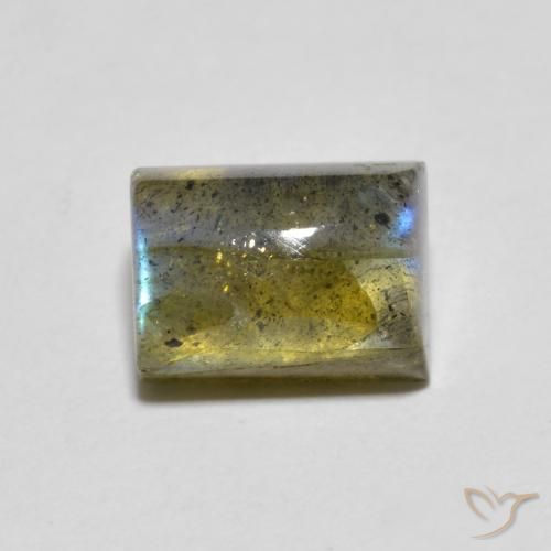 2.02 ct Multicolor Labradorite Stone, Natural Labradorite in Baguette Cabochon Shape for Sale
