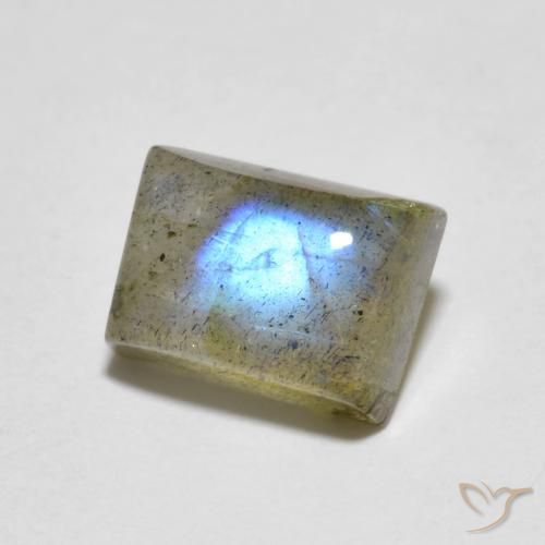 2.21 ct Multicolor Labradorite Stone, Natural Labradorite in Baguette Cabochon Shape for Sale