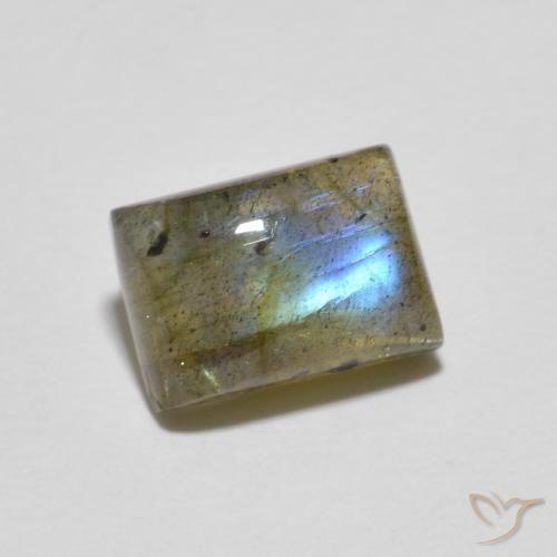 1.79 ct Multicolor Labradorite Stone, Natural Labradorite in Baguette Cabochon Shape for Sale