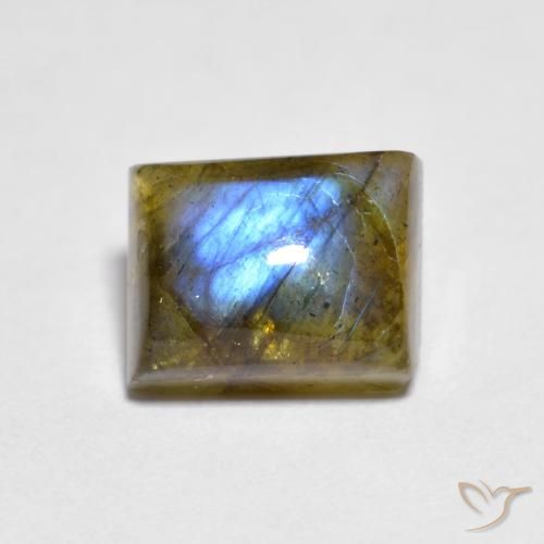 Labradorita Multicolor Corte Baguette de 7,8 x 6,2mm de Madagascar, peso de 1.96 ct, piedra preciosa natural No tratado en Translúcido Clarity, Labradorita Corte Baguette y Cabujón de 1 pieza - Color: , dureza Mohs de 6 - 6.5, Photo A
