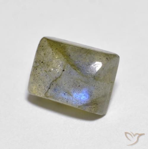 2.43 ct Multicolor Labradorite Stone, Natural Labradorite in Baguette Cabochon Shape for Sale