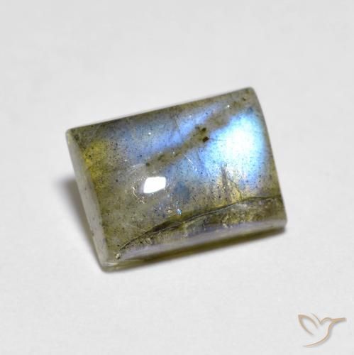 1.79 ct Multicolor Labradorite Stone, Natural Labradorite in Baguette Cabochon Shape for Sale