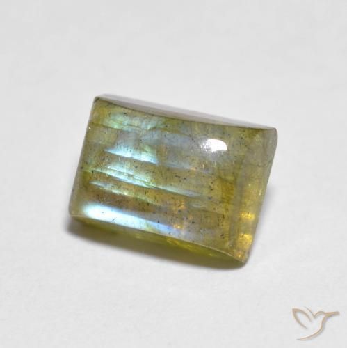 2.18 ct Multicolor Labradorite Stone, Natural Labradorite in Baguette Cabochon Shape for Sale