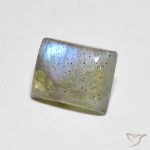1.60 ct Multicolor Labradorite Stone, Natural Labradorite in Baguette Cabochon Shape for Sale