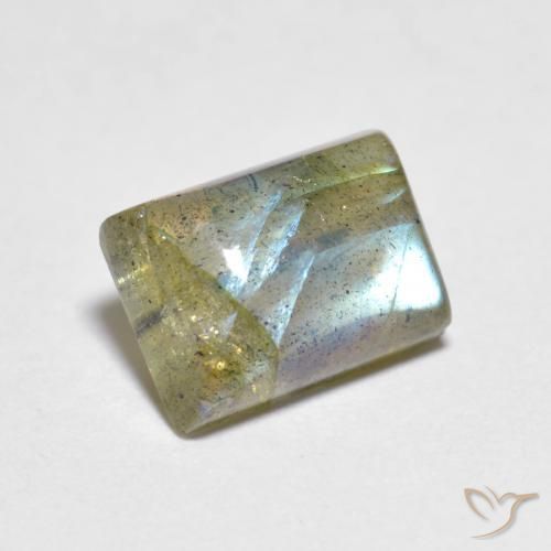 1.95 ct Multicolor Labradorite Stone, Natural Labradorite in Baguette Cabochon Shape for Sale