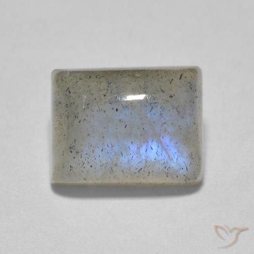 Labradorita Corte Baguette de 2.4 ct de Madagascar, dimensión 7,9 x 6,2mm, piedra preciosa natural No tratado, claridad Translúcido, Labradorita Corte Baguette y Cabujón de 1 pieza, dureza de Mohs de 6 - 6.5 , Photo A
