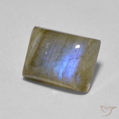 Labradorita Multicolor Corte Baguette y Cabujón de 1.89 ct de Madagascar, dimensión 8 x 6,1mm, piedra preciosa natural No tratado, claridad Translúcido, Labradorita de 1 pieza en color , dureza Mohs de 6 - 6.5, Photo A