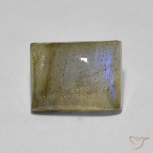 1.89 ct Multicolor Labradorite Stone, Natural Labradorite in Baguette Cabochon Shape for Sale