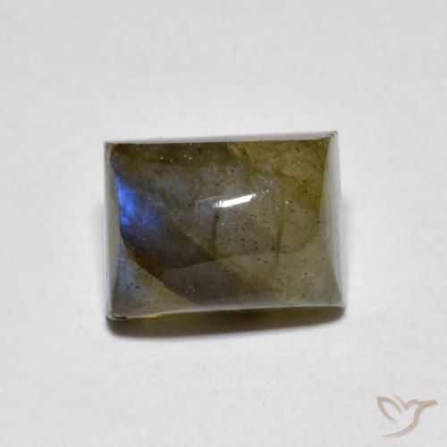 2.69 ct Multicolor Labradorite Stone, Natural Labradorite in Baguette Cabochon Shape for Sale
